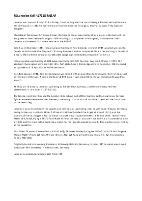 A preview of a PDF biography for Kell, Lancelot